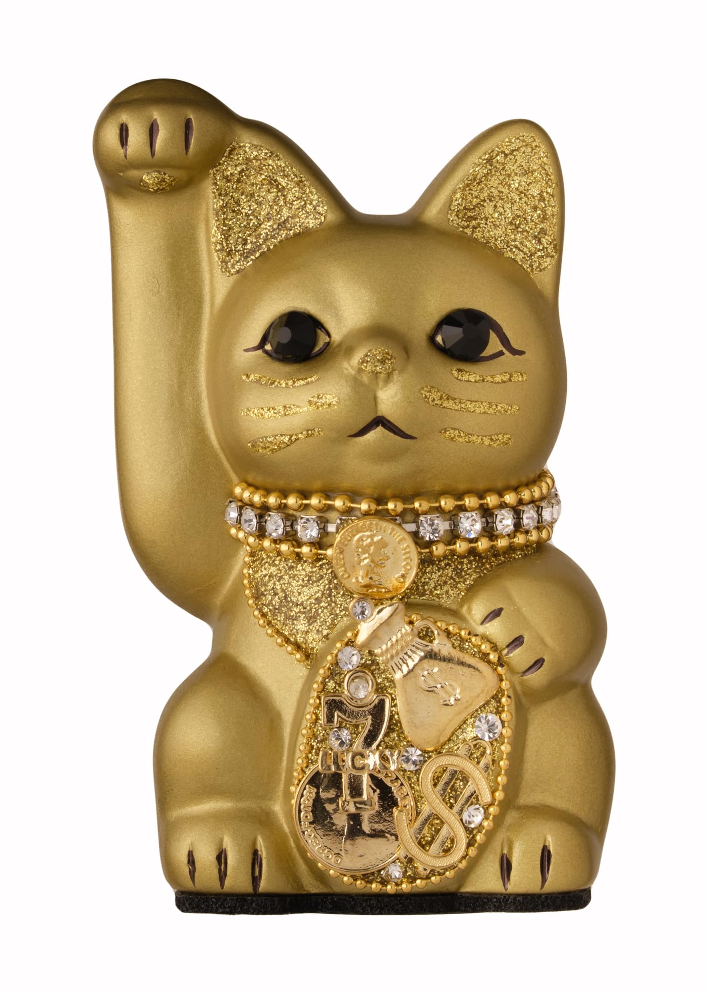 Amazon.co.jp: ご縁猫 ミリオネアキャット(S-SIZE 金 Gold）右手あげ